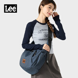 Lee斜挎包男大容量2025新款饺子包女通勤牛仔单肩包手提挎包潮牌时尚 藏蓝色