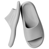 小白丫 新款软底夏浴室拖鞋男女按摩抗菌防臭防滑简约家居情侣洗澡凉拖 A2魔芋灰42-43适合42-43脚码