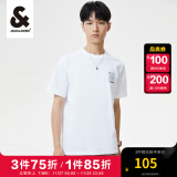 杰克·琼斯（JACK&JONES）夏季新款潮流男装短袖T恤字母刺绣纯棉直筒半袖上衣男士223101175 A06本白 195/112A/XXXL