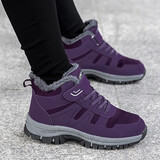 步步快足力健老人鞋女冬季棉鞋防滑加绒保暖中老年健步鞋加厚妈妈休闲鞋 9009大棉女款暗紫 37 (235mm)