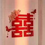 狮洛德 婚房布置结婚女方卧室房门订婚装饰网红新房喜字拉花门贴套装