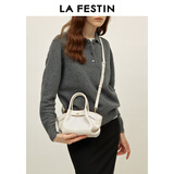 拉菲斯汀（La Festin）小懒包2026新款包包真皮单肩斜挎通勤女包手提包生日妇女节礼物 奶昔白-小号 | 质感亮面