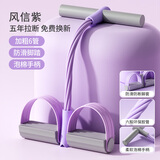 SND脚蹬拉力器家用瘦肚子减肥神器练臂练腿开背多功能健身器材 【风信紫】加粗六管