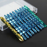 釰福冈工具 PH2*65mm双头十字电动螺丝刀批头电钻磁性耐冲击电批头  蓝色款1盒10根FO-9080X