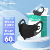Dr.Chu初医生 医用外科口罩一次性3D立体黑色白色防护轻薄透气加宽耳带男女网红儿童口罩 【成人黑色】（60只独立装）