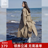 对白【杜鹃同款】经典中长款风衣女2024秋装新款旷野美拉德宽松外套 浅摩卡 L