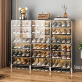 蔻丝（ColesHome）鞋柜家用门口进门一体靠墙门后大容量简易多层出租房宿舍鞋架 【可放36双鞋】灰（带柜脚）