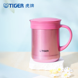 虎牌（TIGER）保温杯茶滤网杯办公型不锈钢真空杯水杯 CWM-A035 350ml 亮炫粉PH 350ml