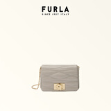 芙拉（FURLA）【价保11.11】1927羊皮迷你小包女士时尚菱格链条包单肩斜挎包女 白色