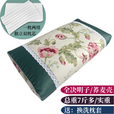 王小家英全决明子枕头枕芯加荞麦壳颈椎枕头荞麦皮枕单人睡眠硬枕头芯 2号花色 决明子+荞麦壳