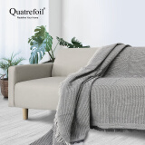 quatrefoil 沙发巾沙发盖布沙发套罩全包沙发盖巾盖毯180*300cm灰白华夫格