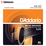 达达里奥（D'Addario）EJ10 美国进口民谣吉他琴弦 碳素钢弦套弦10-47黄铜