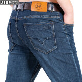 吉普（JEEP）牛仔裤男宽松夏季男士直筒中腰商务休闲新款男装牛仔裤子 B312薄款 40码