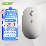 宏碁（acer）鼠标 无线2.4GHz 办公鼠标 type-c充电 对称鼠标 便携鼠标 电脑笔记本鼠标 OMR070 白色