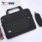 七匹狼男士商务公文包单肩男包大容量横款斜挎包帆布包手提包出差电脑包 黑色商务款 黑色