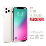 英悦 适用苹果12手机壳iPhone12Pro Max液态硅胶Mini新款镜头全包超薄防摔女男软壳高级感保护套 12ProMax【古董白】液态硅胶·内里植绒·贈膜