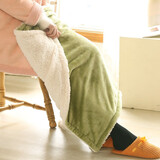 合雨（heyu）小毛毯双层加厚秋冬季办公室午睡盖腿毯子法兰绒膝盖毯学生儿童毯 秋香绿 70*100cm-双层加厚