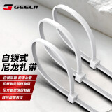 捷立（GeeLii）扎带 多功能自锁式尼龙扎带 扎线理线带 3.6*250mm 100根装 白色55093