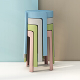 汉蜂凳子家用塑料凳套凳休闲凳圆凳加厚椅子户外换鞋凳板凳可叠放餐凳 10把装（加强款 颜色备注）