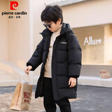 皮尔卡丹（pierre cardin）儿童羽绒棉服2025新款中长款中大童男孩棉袄宝宝冬季加厚洋气外套 黑色 150