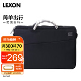 乐上（LEXON）手提包男15.6英寸笔记本包电脑包公事包时尚休闲公文包蓝黑色