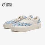 SENZU BEAN Slant era蓝格流苏板鞋男女同款SZB休闲鞋防滑低帮鞋 蓝格流苏-白 42