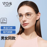 威古氏（VEGOOS）防蓝光辐射眼镜近视镜框男多边形护目潮复古电脑平光镜架女5131 苹果金 1.56绿膜防油污(50-200°近视)