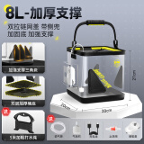 本诺（BENNUO）活鱼桶路亚透明鱼桶带绳可折叠手提野钓鱼装鱼桶户外鱼箱打水桶 8L【加固底-三角加固】+增氧泵 其他