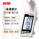 华盛昌（CEM）DT-322电子温湿度计带时间办公家用室内外温湿度测温记录仪（白色）