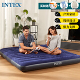 INTEX三人加大气垫床充气床家用车载户外帐篷垫折叠床含干电池泵64755N