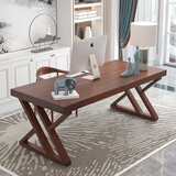 宜朝实木书桌写字桌去客厅化大长桌大书桌电脑桌电竞桌学习桌长条桌子 时尚全实木款长200宽80高75板厚5