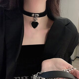戚小米爱心项圈女性感链条choker颈链颈带暗黑系颈链锁骨链链子情人礼物