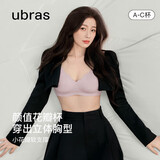 ubras花瓣杯软支撑文胸罩细肩带女士内衣女无钢圈聚拢兰花烟-背勾S