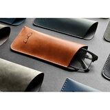 MINCITY 眼镜袋软皮韩国简约老花镜皮套男便携随身收纳袋女皮质眼睛套 灰色 疯马PU皮灰(小号