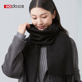 红豆（Hodo）100%纯羊毛围巾女士秋冬季加厚中国红色送妈妈女友生日礼物
