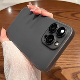 AMLLSYE适用苹果15Promax手机壳超薄磨砂带镜头膜全包围防摔磁吸充电简约男女款硅胶外壳 苹果15钛黑色-磨砂自带镜头膜+钢化膜 苹果iphone+全屏钢化膜