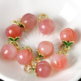 天然盐源玛瑙小桃子吊坠diy水晶饰品配件材料手链小提溜水蜜桃女 10mm左右随机一个