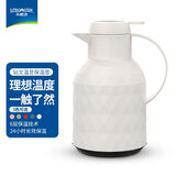 乐唯诗（LOVWISH）保温壶温显家用保温壶大容量玻璃智能温度显示开热水暖水瓶小暖壶 钻纹保温壶【温显款】荔枝白1.4L