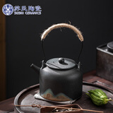 苏氏陶瓷提梁功夫茶具泡茶壶复古粗陶山闻水画陶瓷茶壶350ml