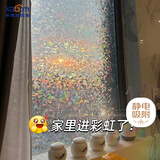 希偌磨砂玻璃贴纸透光不透人阳台阳光房窗户彩虹玻璃防窥贴膜90*200cm
