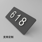 飞雪人 门牌号码牌家用定制高档小区酒店宾馆门牌指示牌创意立体号码牌 黑银横款【高档加厚款】 17x8cm