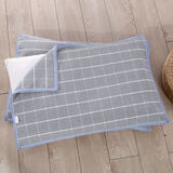 苓磐【厂家直销】老粗布枕巾加厚加大单人枕巾四季透气吸汗枕头巾 流行格格 一对装（实发2只枕巾）