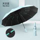 RAINLITE全自动雨伞成人便携大号加固抗风伞折叠伞商务防晒晴雨两用太阳伞 96骨加大加固晴雨两用----天空蓝