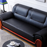 携赢（XIEYING）真皮沙发垫夏季防滑办公室商务专用皮质坐垫黑色沙发垫扶手垫套罩 黑色 60*60cm