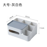 柏苑 纸巾盒桌面收纳盒客厅餐厅茶几北欧简约可爱遥控器收纳多功能 多格大号白色 抽纸盒