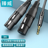 臻威（ZHENWEI）3.5mm转双卡侬母头音频线 XLR卡农公母电脑声卡接音响连接线功放调音台线3M