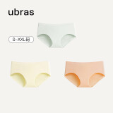 ubras女士内裤女抗菌底裆中腰三角裤豆蔻绿色+奶酪黄色+沐光橙色XXL