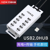 奥科美（AOKO） 10口USB2.0分线器 群控手机一拖十 多接口USB充电器hub集线器带电源支持满载硬盘 HC100SL-65W  平均5V1.3A