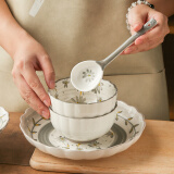 樱之歌陶瓷餐具套装6件套碗盘勺子家用2人食曼陀罗华系列