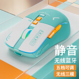 前行者G309机甲无线蓝牙可充电式游戏鼠标台式电脑笔记本办公静音有线三模电竞机械无限外设适用于惠普 G308蓝白双拼【2.4G无线+蓝牙+有线三模版】